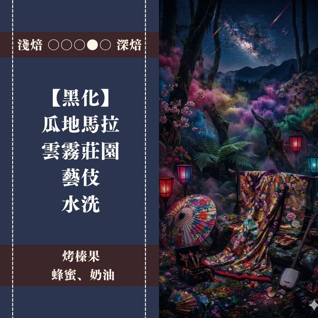 【100g嚐鮮版】►黑化◄ 瓜地馬拉。雲霧莊園。藝伎。水洗